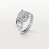 Panthere De Cartier Ring – White Gold, Diamonds, Emeralds, Onyx – Cartier Panthere De Cartier Ring – White Gold, Diamonds, Emeralds, Onyx – Cartier