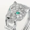 Panthere De Cartier Ring – White Gold, Diamonds, Emeralds, Onyx – Cartier Panthere De Cartier Ring – White Gold, Diamonds, Emeralds, Onyx – Cartier
