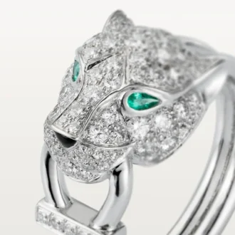 Panthere De Cartier Ring – White Gold, Diamonds, Emeralds, Onyx – Cartier
