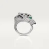Panthere De Cartier Ring – White Gold, Diamonds, Emeralds, Onyx – Cartier Panthere De Cartier Ring – White Gold, Diamonds, Emeralds, Onyx – Cartier