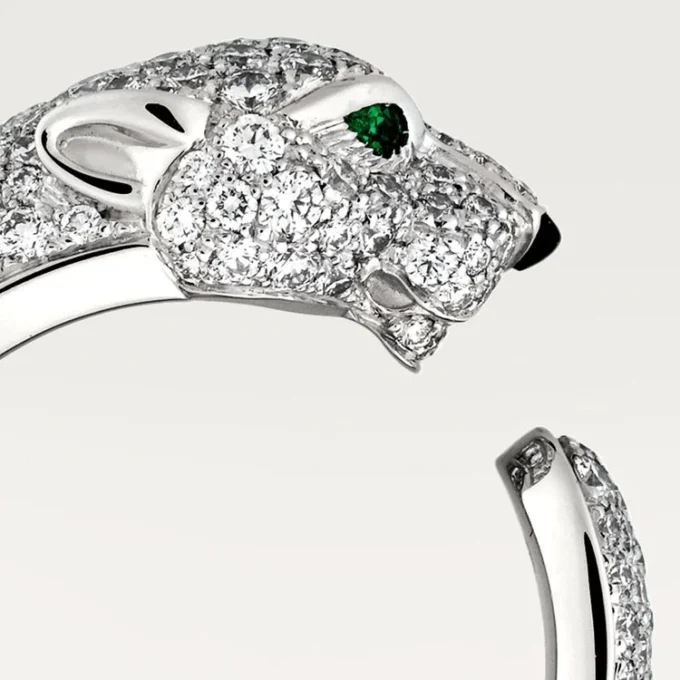 Panthere De Cartier Ring – White Gold, Diamonds, Emeralds, Onyx – Cartier Panthere De Cartier Ring – White Gold, Diamonds, Emeralds, Onyx – Cartier