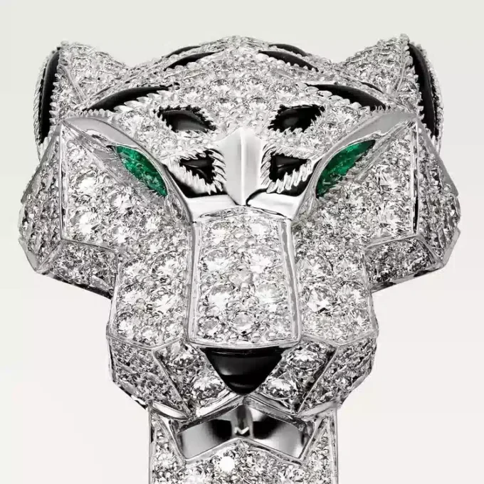 Panthere De Cartier Ring – White Gold, Diamonds, Emeralds, Onyx – Cartier Panthere De Cartier Ring – White Gold, Diamonds, Emeralds, Onyx – Cartier
