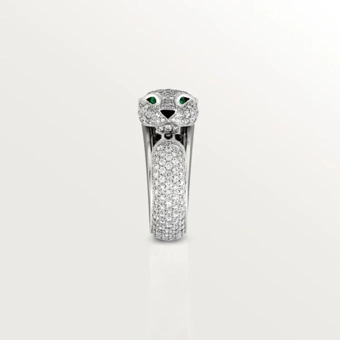 Panthere De Cartier Ring – White Gold, Diamonds, Emeralds, Onyx – Cartier Panthere De Cartier Ring – White Gold, Diamonds, Emeralds, Onyx – Cartier