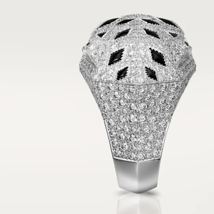 Panthere De Cartier Ring – White Gold, Diamonds, Emeralds, Onyx – Cartier Panthere De Cartier Ring – White Gold, Diamonds, Emeralds, Onyx – Cartier