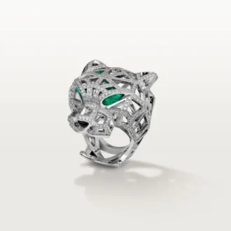 Panthere De Cartier Ring – White Gold, Emeralds, Onyx, Diamonds – Cartier