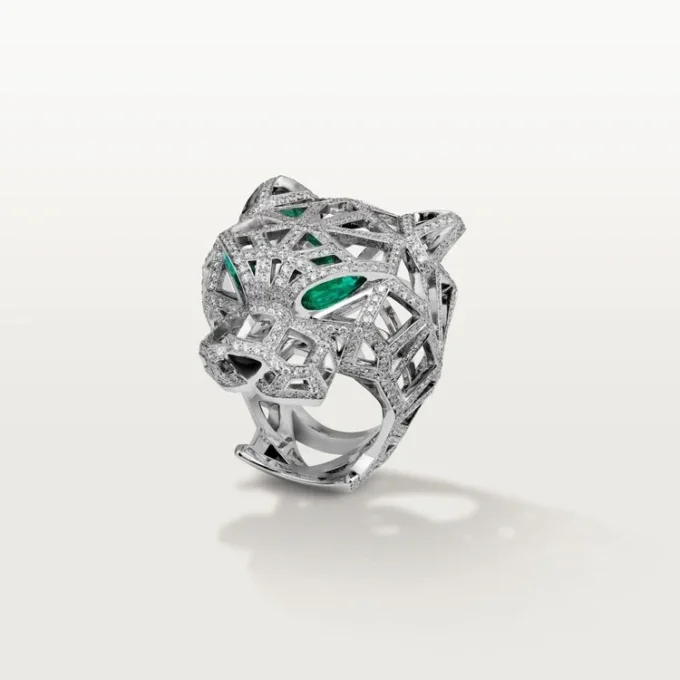 Panthere De Cartier Ring – White Gold, Emeralds, Onyx, Diamonds – Cartier Panthere De Cartier Ring – White Gold, Emeralds, Onyx, Diamonds – Cartier