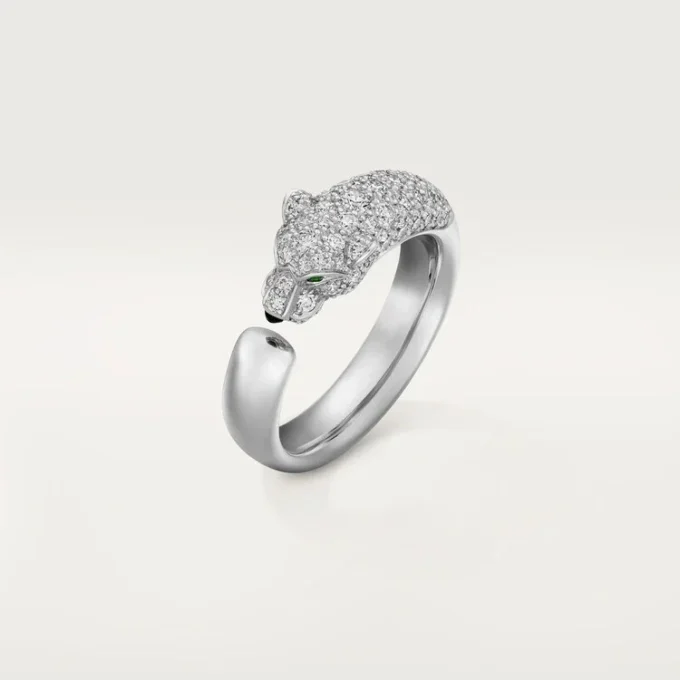Panthere De Cartier Ring – White Gold, Emeralds, Onyx, Diamonds – Cartier Panthere De Cartier Ring – White Gold, Emeralds, Onyx, Diamonds – Cartier