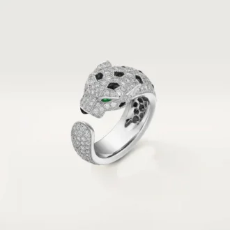 Panthere De Cartier Ring – White Gold, Emeralds, Onyx, Diamonds – Cartier