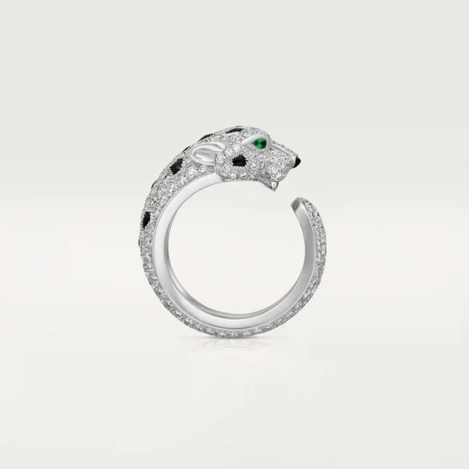 Panthere De Cartier Ring – White Gold, Emeralds, Onyx, Diamonds – Cartier Panthere De Cartier Ring – White Gold, Emeralds, Onyx, Diamonds – Cartier