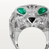 Panthere De Cartier Ring – White Gold, Emeralds, Onyx, Diamonds – Cartier Panthere De Cartier Ring – White Gold, Emeralds, Onyx, Diamonds – Cartier