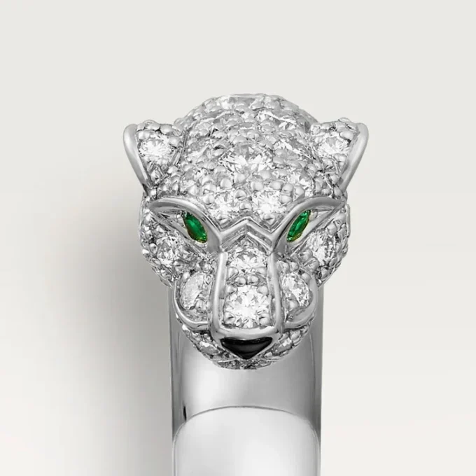 Panthere De Cartier Ring – White Gold, Emeralds, Onyx, Diamonds – Cartier Panthere De Cartier Ring – White Gold, Emeralds, Onyx, Diamonds – Cartier