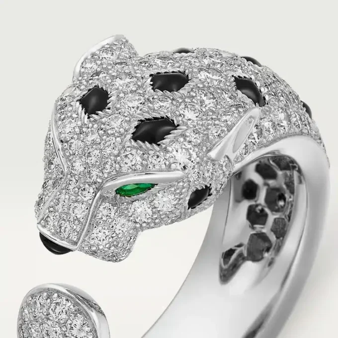 Panthere De Cartier Ring – White Gold, Emeralds, Onyx, Diamonds – Cartier Panthere De Cartier Ring – White Gold, Emeralds, Onyx, Diamonds – Cartier