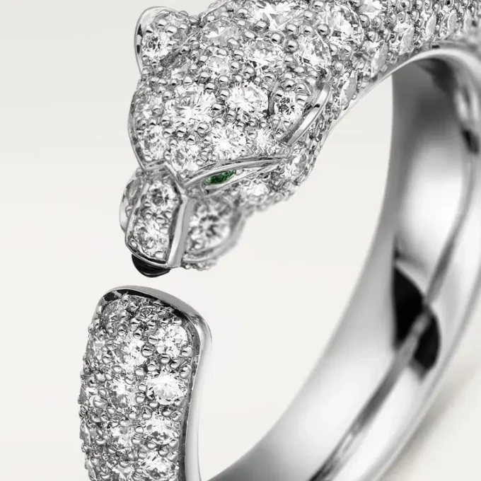 Panthere De Cartier Ring – White Gold, Emeralds, Onyx, Diamonds – Cartier