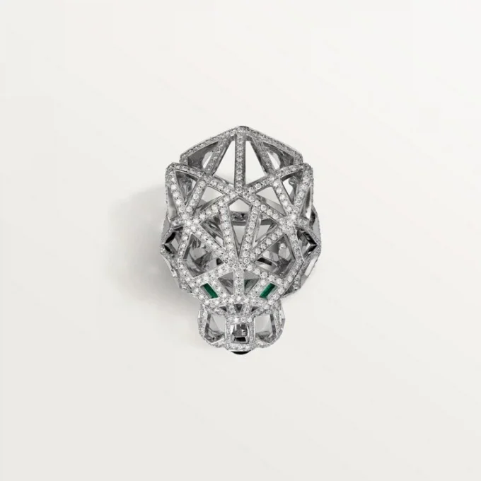 Panthere De Cartier Ring – White Gold, Emeralds, Onyx, Diamonds – Cartier Panthere De Cartier Ring – White Gold, Emeralds, Onyx, Diamonds – Cartier