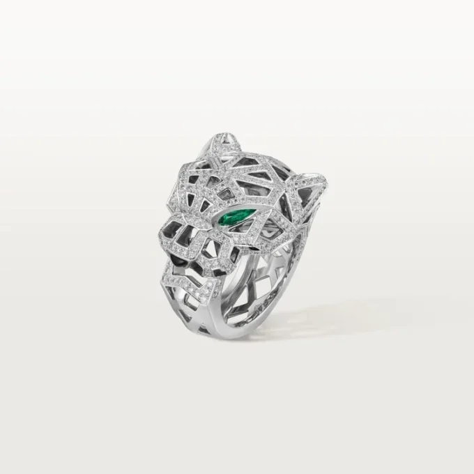 Panthere De Cartier Ring – White Gold, Onyx, Emeralds, Diamonds – Cartier Panthere De Cartier Ring – White Gold, Onyx, Emeralds, Diamonds – Cartier