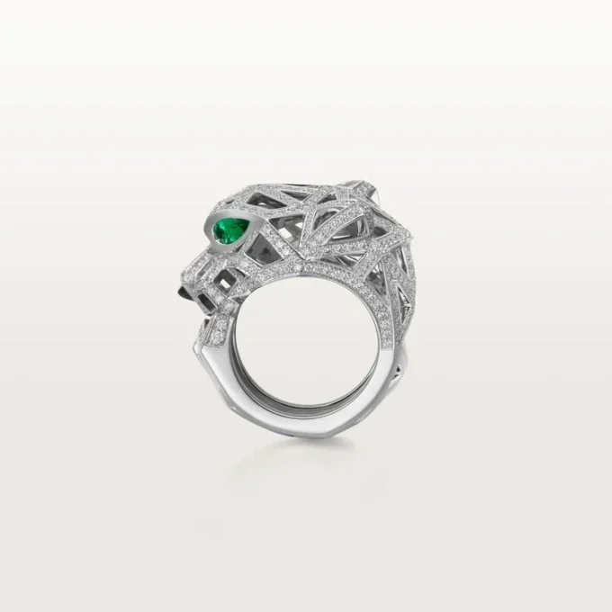 Panthere De Cartier Ring – White Gold, Onyx, Emeralds, Diamonds – Cartier Panthere De Cartier Ring – White Gold, Onyx, Emeralds, Diamonds – Cartier