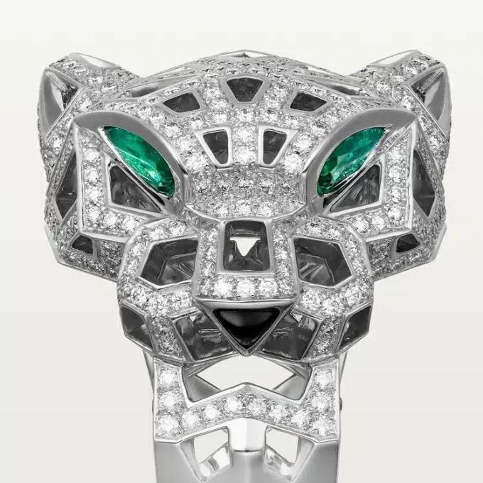 Panthere De Cartier Ring – White Gold, Onyx, Emeralds, Diamonds – Cartier Panthere De Cartier Ring – White Gold, Onyx, Emeralds, Diamonds – Cartier