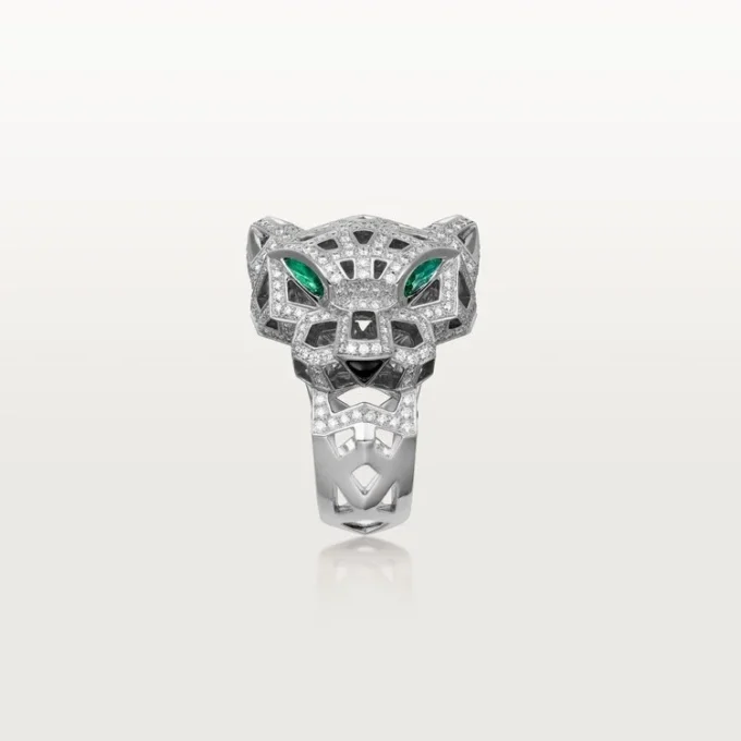 Panthere De Cartier Ring – White Gold, Onyx, Emeralds, Diamonds – Cartier Panthere De Cartier Ring – White Gold, Onyx, Emeralds, Diamonds – Cartier