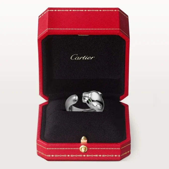 Panthere De Cartier Ring – White Gold, Tsavorite Garnets, Onyx – Cartier Panthere De Cartier Ring – White Gold, Tsavorite Garnets, Onyx – Cartier