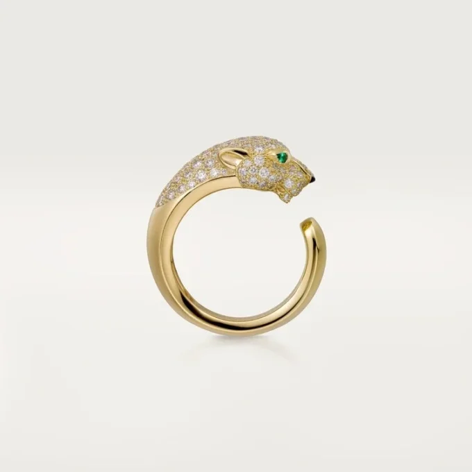 Panthere De Cartier Ring – Yellow Gold, Diamonds, Emeralds, Onyx – Cartier Panthere De Cartier Ring – Yellow Gold, Diamonds, Emeralds, Onyx – Cartier