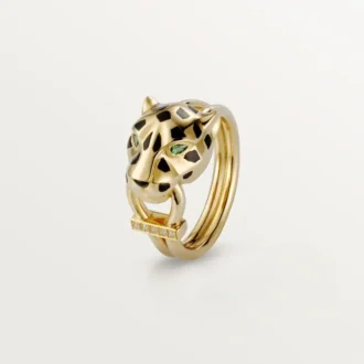 Panthere De Cartier Ring – Yellow Gold, Lacquer, Diamonds, Tsavorite Garnet – Cartier