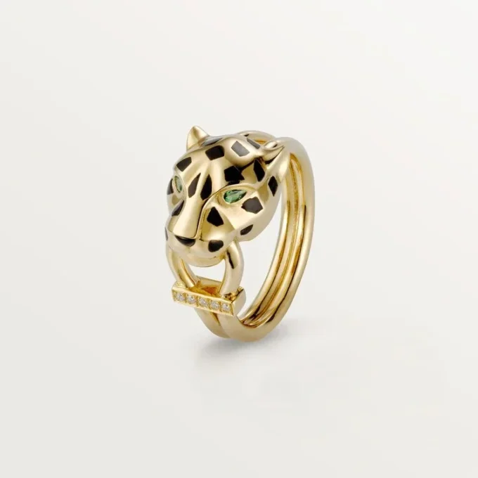 Panthere De Cartier Ring – Yellow Gold, Lacquer, Diamonds, Tsavorite Garnet – Cartier Panthere De Cartier Ring – Yellow Gold, Lacquer, Diamonds, Tsavorite Garnet – Cartier