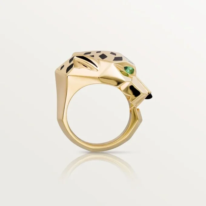 Panthere De Cartier Ring – Yellow Gold, Lacquer, Tsavorite Garnet, Onyx – Cartier Panthere De Cartier Ring – Yellow Gold, Lacquer, Tsavorite Garnet, Onyx – Cartier