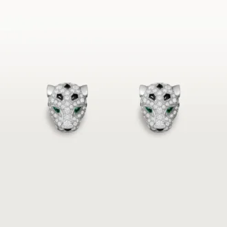 Panthere De Cartier Stud Earrings, Paved