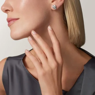 Panthere De Cartier Stud Earrings, Paved