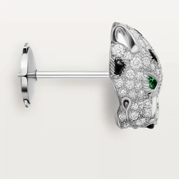 Panthere De Cartier Stud Earrings, Paved