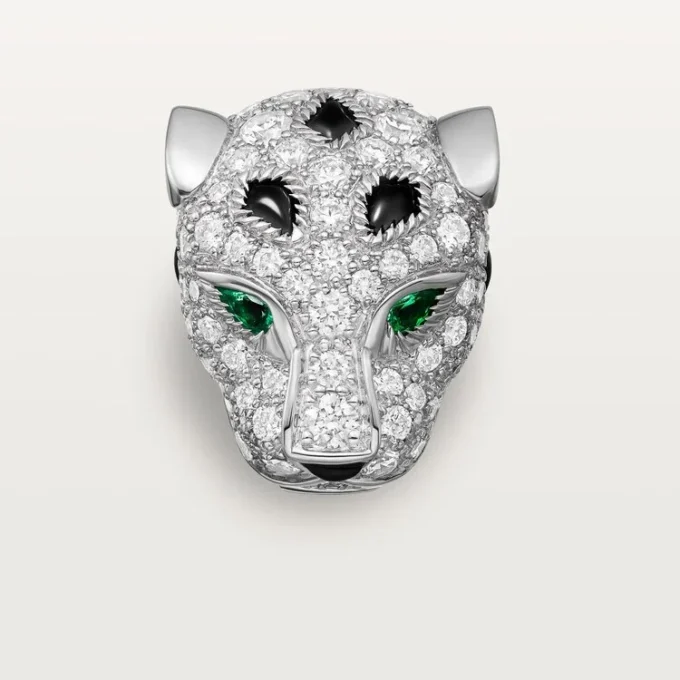 Panthere De Cartier Stud Earrings, Paved