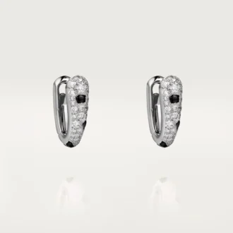 Panthere Diamond Small Hoop Earrings, White Gold | Cartier Us