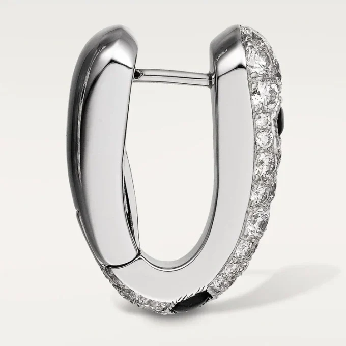 Panthere Diamond Small Hoop Earrings, White Gold | Cartier Us