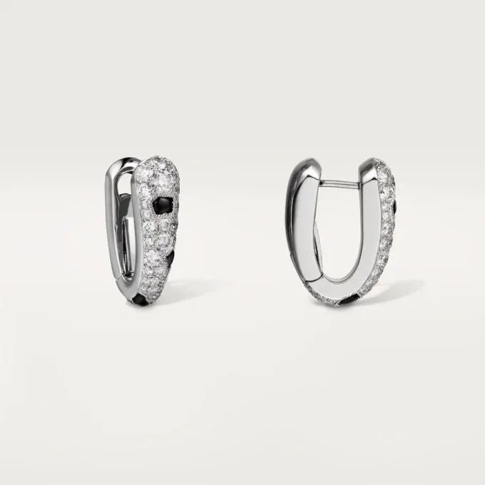 Panthere Diamond Small Hoop Earrings, White Gold | Cartier Us