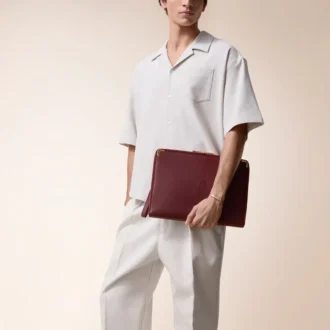 Portfolio, Must De Cartier – Burgundy Calfskin, Golden Finish – Cartier Portfolio, Must De Cartier – Burgundy Calfskin, Golden Finish – Cartier
