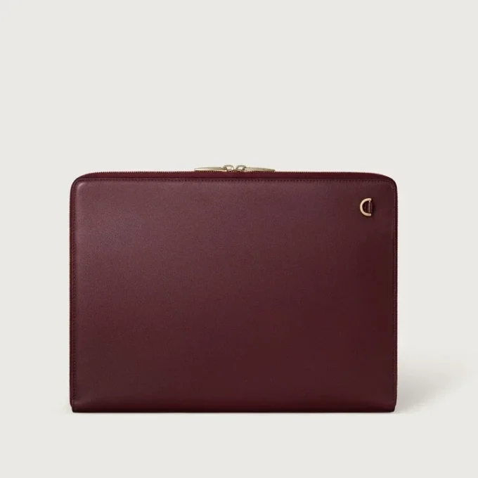 Portfolio, Must De Cartier – Burgundy Calfskin, Golden Finish – Cartier Portfolio, Must De Cartier – Burgundy Calfskin, Golden Finish – Cartier