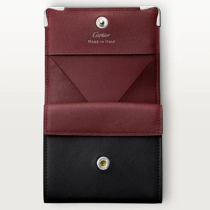 Square Coin Purse, Must De Cartier – Black Calfskin, Stainless Steel Finish – Cartier Square Coin Purse, Must De Cartier – Black Calfskin, Stainless Steel Finish – Cartier