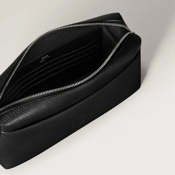 Square Pouch, Must De Cartier – Black Calfskin, Palladium Finish – Cartier Square Pouch, Must De Cartier – Black Calfskin, Palladium Finish – Cartier