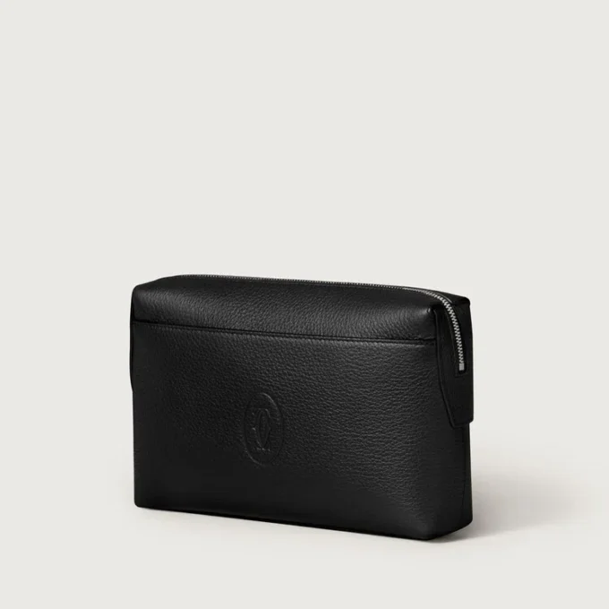 Square Pouch, Must De Cartier – Black Calfskin, Palladium Finish – Cartier Square Pouch, Must De Cartier – Black Calfskin, Palladium Finish – Cartier