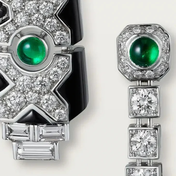 [Sur]Naturel Earrings – White Gold, Emeralds, Onyx, Diamonds – Cartier