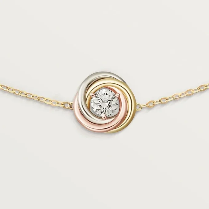 Trinity Bracelet, on Chain, 1 Diamond