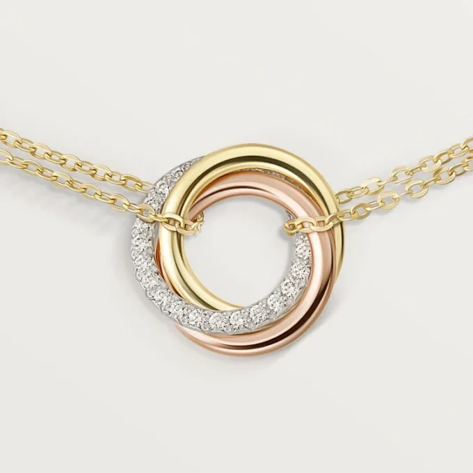 Trinity Bracelet, on Chain, Diamonds
