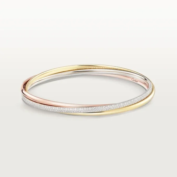 Trinity Bracelet, Small Model, Half-Paved