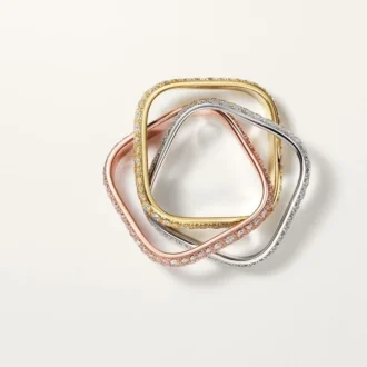 Trinity Cushion Ring, Classic Model, Paved Trinity Cushion Ring, Classic Model, Paved