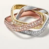 Trinity Cushion Ring, Classic Model, Paved Trinity Cushion Ring, Classic Model, Paved
