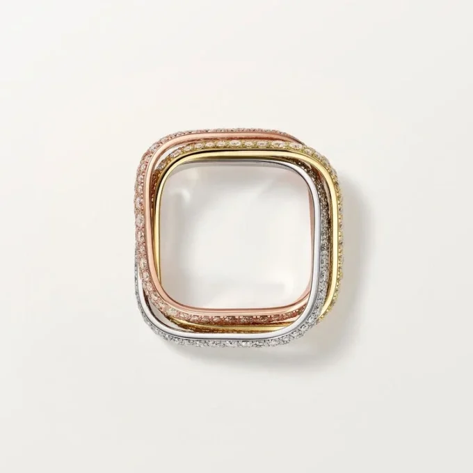 Trinity Cushion Ring, Classic Model, Paved Trinity Cushion Ring, Classic Model, Paved