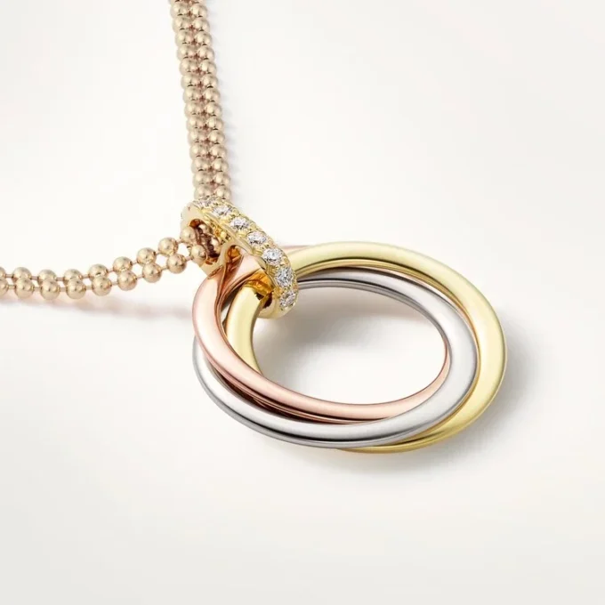 Trinity Diamond Chain Necklace in Tricolor Gold | Cartier Us