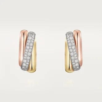 Trinity Earrings, Cushion-Shaped, Half-Paved