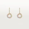 Trinity Earrings, Half-Paved