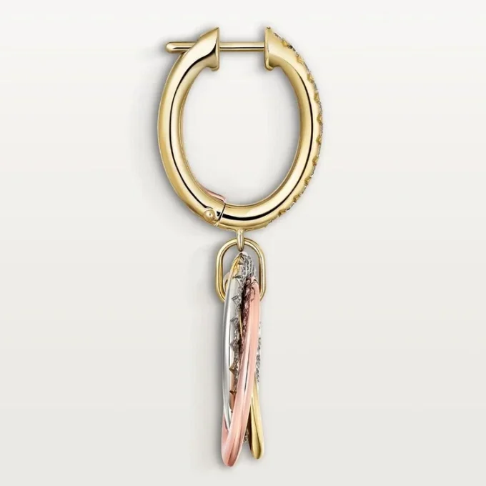Trinity Earrings, Half-Paved